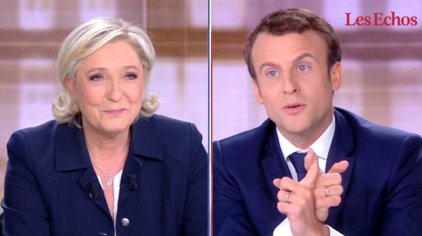 Illustration pour la vidéo Débat : passes d'armes entre Macron et Le Pen