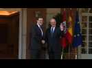 Spanish PM Rajoy greets Peruvian President Kuczynski in Madrid