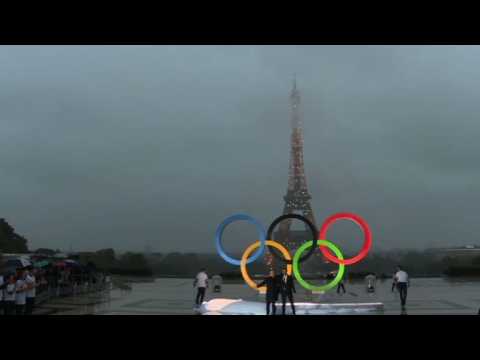 Paris unveils Olympic rings after IOC awards 2024 Games