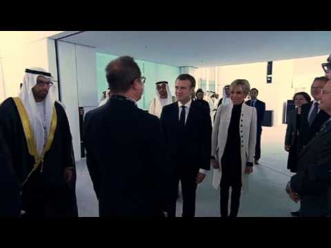 French President arrives to inaugurate the Louvre Abu Dhabi