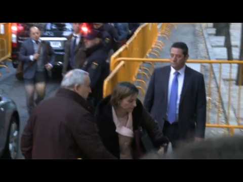 Catalan parliament speaker arrives at court on 'sedition' charge