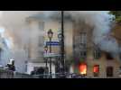 Spectacular blaze erupts at library in heart of Paris