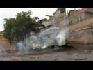Tear gas and rock-throwing during clashes in Honduran capital