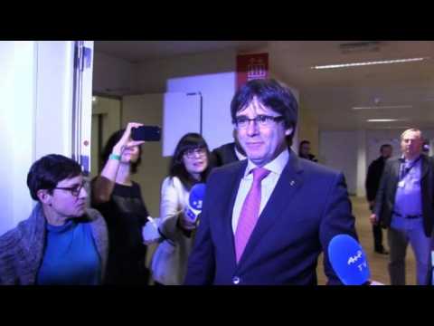 Carles Puigdemont following Catalan elections from Brussels