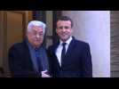 Emmanuel Macron meets with Mahmud Abbas at the Elysée