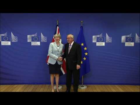 May, Juncker meet for crunch Brexit talks in Brussels