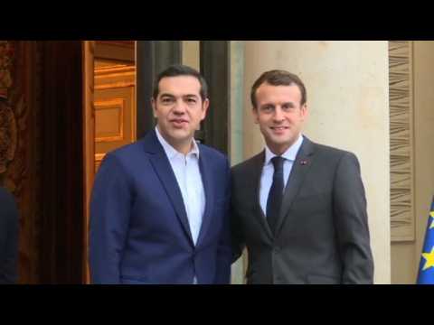 Emmanuel Macron meets with Alexis Tsipras in Paris