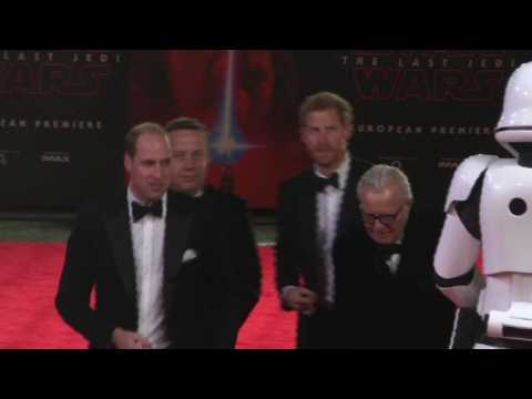 Princes William and Harry attend Star Wars premiere