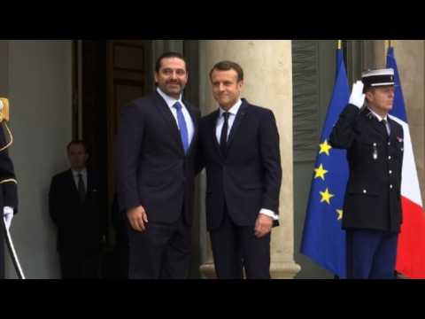 Macron welcomes Lebanon's Hariri to Elysee Palace