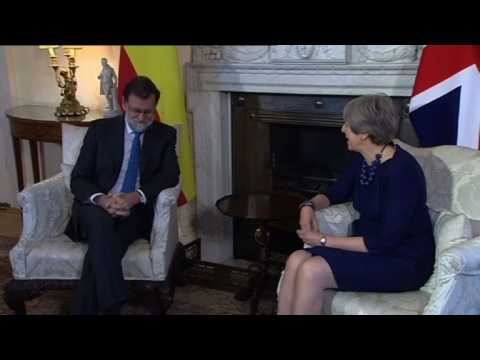 Britain's May meets with Spanish Prime Minister Mariano Rajoy