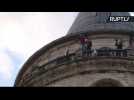 Daredevil Base Jumps from Istanbul's Iconic Galata Tower
