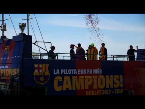Barcelona kick off their 25th Liga title celebrations