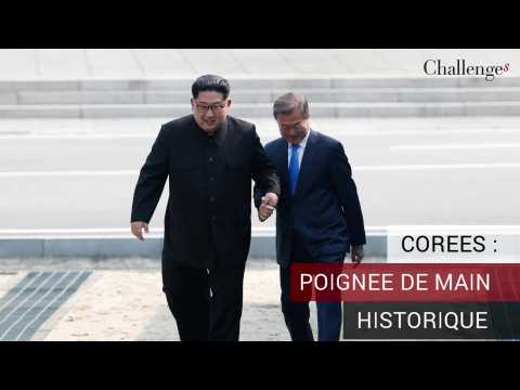 Corées: poignée de main historique