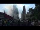 Firemen at the scene of Sao Paulo building fire - Label : AFPTV - First images - Category : News