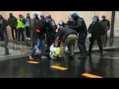 "Yellow vests": Arrests, water cannons on the Champs-Elysees