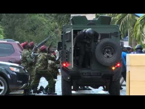 Armed forces at scene of Nairobi hotel blast