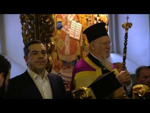 Greek PM Tsipras meets Greek Oxthodox Patriarch in Istanbul