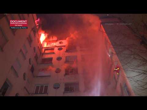 Violent fire in a building in the 16th arrondissement of Paris: at least ten dead and 37 injured (provisional death toll) - Image produced by the Firemen of Paris
