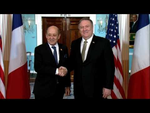 US Pompeo meets with France's Le Drian at State Department