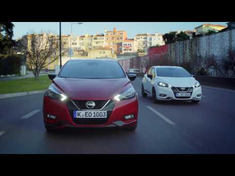 The new Nissan Micra in Red and White Driving Video