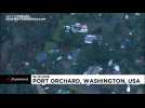 Rare tornado damages homes in Washington state