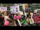 Women march in New York as Trump enters third year