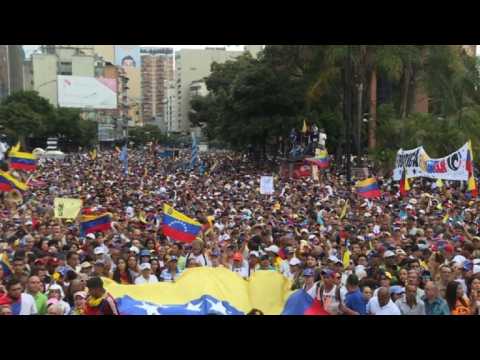 Anti-government protesters gather in Caracas against Maduro