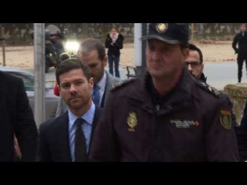 Xabi Alonso arrives at Madrid court on tax evasion charge