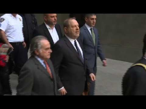 Weinstein exits court after judge refuses to dismiss charge