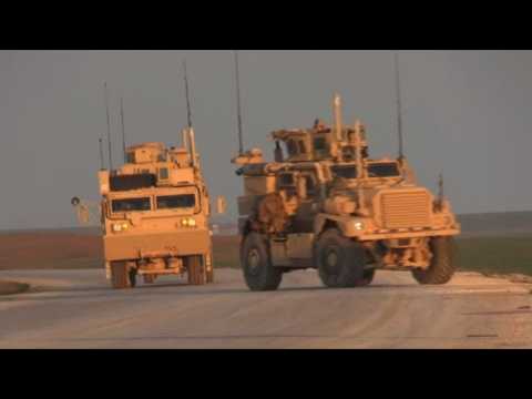 US armored vehicles patrol in north-eastern Syria