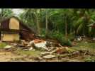 Destroyed houses after Indonesia tsunami