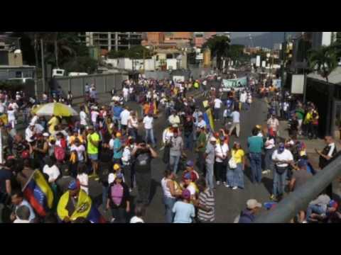 Opposition protesters gather in Caracas