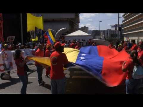 Venezuela government supporters gather for pro-Maduro rally