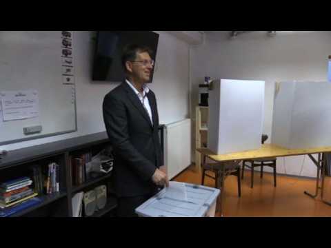 Slovenian Prime Minister Cerar casts vote in snap election