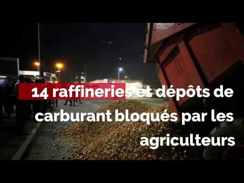 14 raffineries et dépôts de carburant bloqués par les agriculteurs 