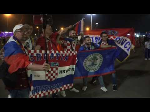 World Cup: Croatia fans leaving match celebrate in Sochi