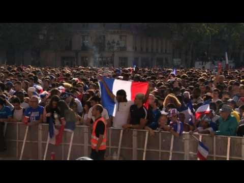 Fans flock to Paris Fan Zone for France-Belgium semi-final