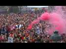 Belgium fans in the fanzone as semifinal against France begins - Label : AFPTV - First images - Category : Sport