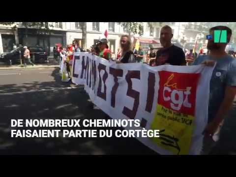 De nombreux cheminots à Paris dans la manif à l'appel de la CGT et FO, une première depuis 2 ans