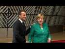 Macron, Merkel arrive at crunch migration summit in Brussels - Label : AFPTV - First images - Category : News