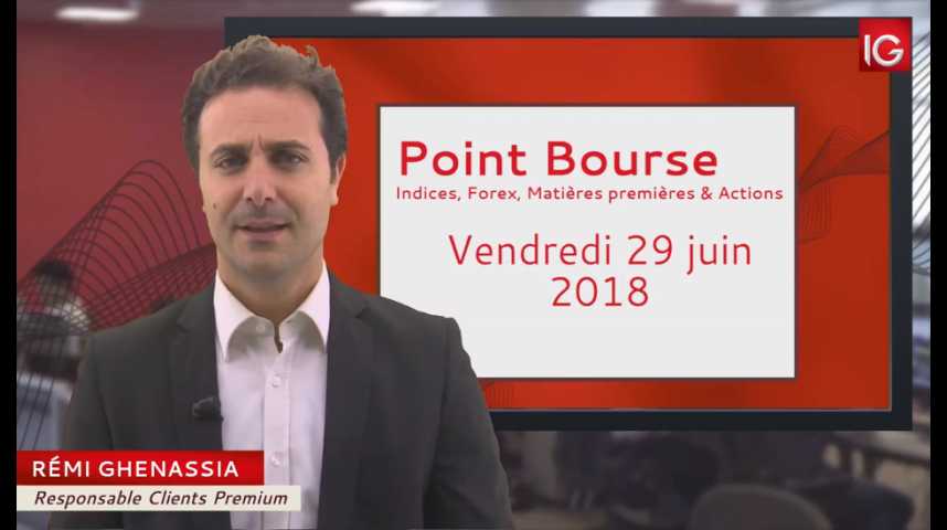 Illustration pour la vidéo Point Bourse du vendredi 29 juin 2018