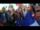 World Cup:Joyous France fans celebrate their win outside stadium