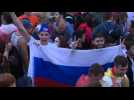 Fans of World Cup hosts Russia celebrate win in Moscow fan zone