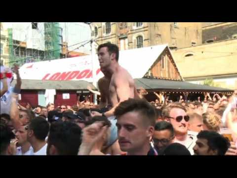 England fans in London react to 2nd goal against Sweden