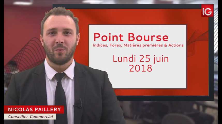 Illustration pour la vidéo Point Bourse du lundi 25 juin 2018 