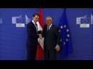 Austrian Sebastian Kurz welcomed by Juncker in Brussels