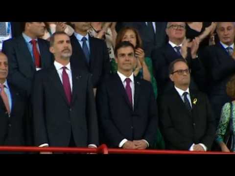 King Felipe VI, Sanchez and Torra make first joint appearance