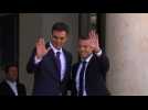 New Spanish PM Pedro Sanchez meets with France's Macron in Paris