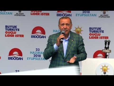 President Erdogan holds last campaign rally in Istanbul