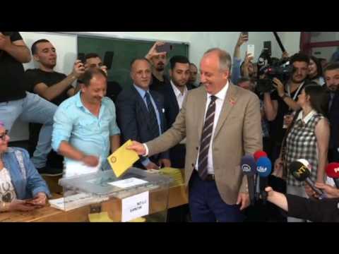 Main opposition candidate Muharrem Ince votes in Turkey poll